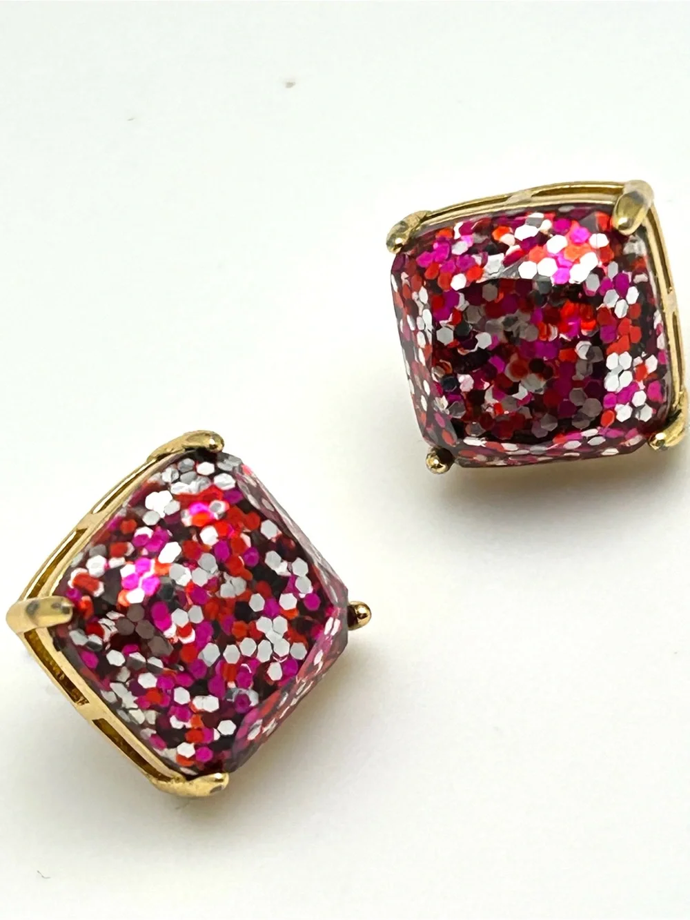 Kate Spade Fuchsia Glitter Gumdrop Earrings